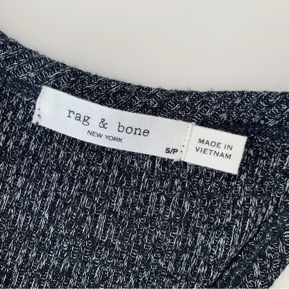 Rag & Bone Clara Torqued Midi Tank Dress Small Black Heather - Picture 6 of 9